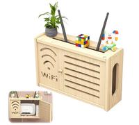 Gohytal Router Armario de Madera, Cubierta para Radiador, Caja WLAN Ocultar Router WiFi Caja de Almacenamiento Flotante Estante Organizador de Cable Caja para Decoración de Pared Decorativa