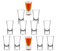 GOIEHIR Vasos De Chupito, 12pcs Vasitos de Vidrio para Chupitos, 30ml, para Tequila, Vodka, Whisky