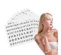 Goiern 10 Hojas de Tatuajes temporales Estilo gótico con pequeñas Letras inglesas y números, Adhesivos de Tatuajes alfabéticos para Arte Corporal de Dedos y Cuello para Adultos