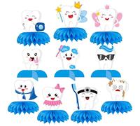 Goiern 10 Piezas Decoración de Mesa de Miel en Forma de Diente, Decoración de Cartoon Hada de los Dientes, Dentista y Patrón de Corona, Adornos para Tarta, Señales para e