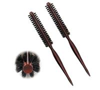 Goiern 2 minicerdas cepillo para barba para hombres 2,7 cm cepillo redondo de cerdas de jabalí cepillo redondo para secar el pelo natural para mujeres pequeño cepillo redondo