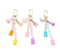 Goiern 3 Piezas Llaveros de Osos de Resina, Adorables Llaveros de Oso Macaron y Charmes para Mochilas para Niñas y Mujeres, Accesorios de Regalo de Joyería