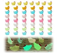 Goiern 50 minifiguras luminosas de pollo de resina, 8 colores que brillan en la oscuridad, animales en miniatura para casa de muñecas, micropaisaje, proyectos de bricolaje, decoración del hogar y