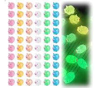 Goiern 60 minifiguras de cerdo de resina que brillan en la oscuridad, pequeñas figuras de animales para jardín y casa de muñecas