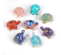 Goiern 8 Piezas Set de Figuras de Tortugas de Cristal, Tortugas Marinas de Resina Hechas a Mano, Decoración, Piedras Sanadoras, Figuras de Animales para Hogar, Oficina, M