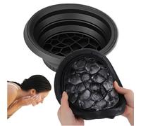 Goiern Cuenco Facial para Hielo con Compartimento de Hielo Integrado, Silicona Plegable, Cuenco de inmersión Facial para tonificar la Piel y aliviar el acné (Negro)