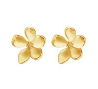 Goiern Grandes boucles d'oreilles en forma de fleur dorée, boucles d'oreilles pendantes en métal à motif de pétales de fleurs, boucles d'oreilles exagérées, bijoux pour femmes et filles, Or, L