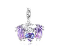 GOINEVA Abalorio colgante de taza de café para computadora, botella de perfume, dijes de dragón de plata de ley 925, compatible con pulseras y collares de mujer, regalos de joyería para mujer, Plata