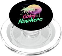 Going Nowhere Retro 1980s 1990s Palmeras Sunset Beach Art PopSockets PopGrip para MagSafe