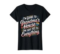 Going To Grandma’s She Always Says Yes - Camiseta gráfica económica, Mujer, Negro, L