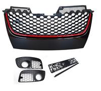 GOINGFAST Parrilla Rejilla Frontal Sport Panal de Abeja Compatible con VW Golf 5 GTI/Jetta 3/5 III V 2005-2009