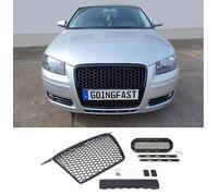 GOINGFAST Parrilla Sport Panal de Abeja con Soporte para Emblema Compatible con A3 8P 05-08 Prefacelift