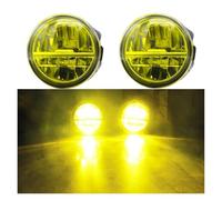 GOINTDJD Fendinebbia 2 X Coche Derecho + Izquierdo Para Montaje Luz Antiniebla Para LED Con Ojo Ángel DRL 30W H11 Para Nissan Para Note E11 MPV 2006 2007 2008 2009(Lemon Yellow)