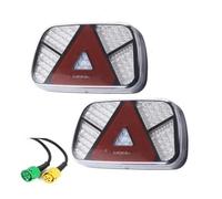 GOINTDJD Luces Traseras 1 Juego Luz Trasera LED 12V Y 24V Lámpara Señal Antiniebla Freno Trasero Reflector Placa Matrícula Inversa Cable 6 Núcleos Remolque Camión Remolque