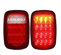 GOINTDJD Luces Traseras 2 Uds 16 Luces Traseras LED Carcasa Ahumada Luz De Marcha Atrás Freno Trasero Con/sin Señales Giro Para Jeep Para Wrangler YJ TJ Para CJ Remolque(Red with Turn)