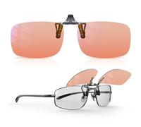 Goiteia FL-Rose - Gafas de migraña con clip ámbar con bloqueo de luz azul para fatiga ocular/sensible a la luz/iluminación LED fluorescente/deslumbramiento de pantalla de computadora