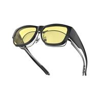 Goiteia Gafas de conducción nocturna para hombres y mujeres, gafas de visión nocturna polarizadas antirreflejos amarillas para conducir, Lente negra y amarilla, M-59 * 45mm