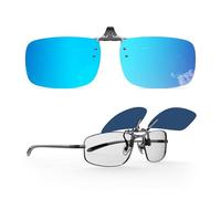Goiteia Gafas de conducción nocturna polarizadas con clip para hombres y mujeres, reducen eficazmente el deslumbramiento de los faros que se aproximan, visión de alta definición, Blue Mirror Flip Up