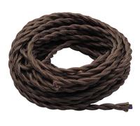 GOIYZTTR 10 Metros de Cable Textil de Lino Vintage Marrón Cable Eléctrico Tejido Flexible Adecuado Para Lámparas y Accesorios de Iluminación de Bricolaje(2 * 0,75 mm²)