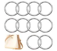 GOIYZTTR 10 Piezas Mosquetón Redondo 45mm Gancho de Hebilla de Resorte de Aleación de Zinc Llavero Redondo Grande Plata Adecuado para Llaveros y Manualidades