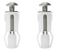 GOIYZTTR 2 Piezas Tornillos para Fijación de Asiento de Inodoro Acero Inoxidable Tornillo de Expansion Tapa WC Universal Fijaciones Asiento Inodoro(Blanco)