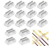 GOIYZTTR 20 Piezas 2 Pin 8mm Tira LED Conectores Transparente Sin Soldadura Connector COB Tira LED para Conexión de Tiras de LED