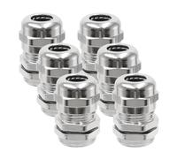 GOIYZTTR 6 Piezas Prensaestopas PG9 Prensaestopas Metálicos Impermeables Juntas Prensaestopas de Latón Niquelado para Cable 4-8mm de Diámetro