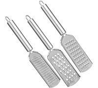 GOIYZTTR Juego de Ralladores de 3 Piezas Rallador de Cocina de Acero Inoxidable Rallador Plano Para Moler Grueso y Fino Queso Duro, Chocolate y Verduras
