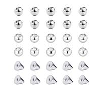 Gojewen 16G Piercing Bolas 30 piezas Plata 3mm Reemplazo Bolas Acero inoxidable para 1.2mm Labio Septo Septum Hélix Ceja Joyería Piercing