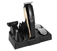 Gojiny Kit de Recortador Multifunción Kit de Recortador Eléctrico 5 en 1 Kit de Afeitadora de Cabello con Nariz de Barba USB con Base de Almacenamiento para Hombres de Uso Diario