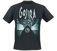 Gojira Elements Hombre Camiseta Negro M, 100% algodón, Regular