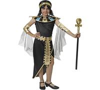 Gojoy shop-Disfraz de Egipcio Faraon,Disfraz de Cleopatra Niños y Adultos Halloween Canaval(Contiene:Cofia,Tunica,Cinturón,Brazalete,Cetro y Mochila de Cuerda.) (7-9 años, Cleopatra)