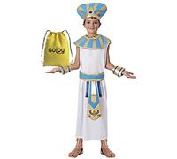 Gojoy shop- Disfraz de Egipcio para Niño Carnaval (Contiene Sombrero, Vestido, Brazaletes, Cinturón y Collar, 4 Tallas Diferentes) (7-9 AÑOS)