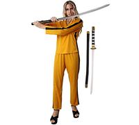 Gojoy shop-Disfraz de Kill Bill Adultos Halloween Canaval(Contiene:Camiseta,Pantalón,Espada de Juguete y Mochila de Cuerdas.adulta L=160CM-170CM)