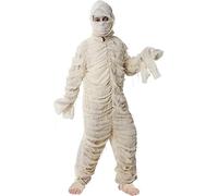 Gojoy shop-Disfraz de Momia Niños Egipcia para Niños Halloween Canaval(Contiene:Mono de Vendas con Capucha,Tira de Vendas 7cm×2m y Mochila de Cuerdas.) (10-12 AÑOS)