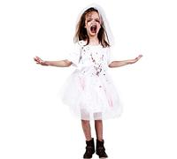 Gojoy shop- Disfraz de Novia Cadáver para Niños para Halloween, (Contiene Velo y Vestido,4 Tallas) (10-12 años)