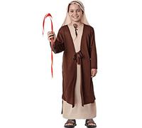 Gojoy shop-Disfraz de San Jose Pastor para Niños y Hombres Navidad Carnaval(Contien:Túnica,Pañuelo,Bastoncito de Caramelo y Mochila de Cuerdas.) (3-4 AÑOS)