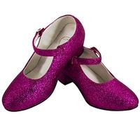 Gojoy shop- Zapato con Tacón de Danza Baile Flamenco o Sevillanas para Niña y Mujer,Contiene : Zapato con Tacón y Mochila de Cuerdas. 5 Colores Disponibles (P-Rosa, 24)