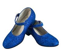 Gojoy shop- Zapato con Tacón de Danza Baile Flamenco o Sevillanas para Niña y Mujer,Contiene : Zapato con Tacón y Mochila de Cuerdas. 5 Colores Disponibles (P-Azul, 27)