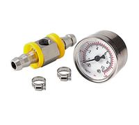 Gokeet ManóMetro de PresióN de Combustible Universal 1/8 NPT (140 PSI) con Adaptador de Ajuste en T del Sensor de ManóMetro PresióN de Combustible de LíNea de Combustible de 3/8 Pulgadas