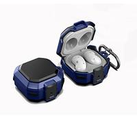 GOKEN Funda Carcasa para Samsung Galaxy Buds Live / Buds2 / Buds Pro / Buds2 Pro, con Gancho de Montañismo, Material TPU Suave y PC Duro, Resistente a Golpes y Diseño de Bloqueo Seguro, Azul Negro