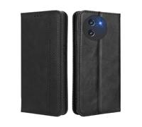 GOKEN Funda para Doogee Note 59 / Note 59 Pro - Carcasa de Cuero con Tapa y Cartera, Interior de Silicona Antigolpes, Cierre Magnético y Soporte Plegable, Cover Case -Negro
