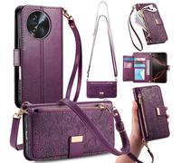 GOKEN Funda para Doogee Note 59 / Note 59 Pro - Carcasa de PU Cuero con Tapa y Cremallera Cartera, Interior de Silicona Antigolpes, Cierre Magnético y Soporte Plegable - Púrpura