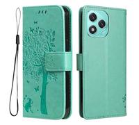 GOKEN Funda para Honor 400 Lite - Carcasa de Cuero Sintético con Tapa y Cartera, Interior de Silicona Suave, Antigolpes, Diseño Embossado, Soporte Plegable -Verde