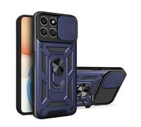 GOKEN Funda para Honor 70 Lite/Honor X6 / Honor X8 5G, Carcasa Armor de Doble Capa(Silicona & PC Rígido), Cubierta Protectora de Lente Deslizante, Anillo Rotativo 360°, Case Antigolpes, Cover -Azul