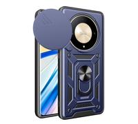 GOKEN Funda para Honor Magic 6 Lite 5G / Honor X9b, Carcasa Armor de Doble Capa (Silicona & PC Rígido), Cubierta Protectora de Lente Deslizante, Anillo Rotativo 360°, Case Antigolpes, Cover -Azul