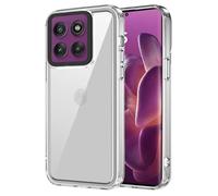 GOKEN Funda para Motorola Edge 60 Pro - Carcasa con Borde de Silicona TPU Suave y Posterior de PC Rígido Transparente, Antigolpes, Case Cover Resistente -Transparente