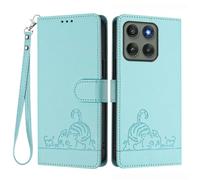 GOKEN Funda para Motorola Edge 60 Pro, Carcasa de Cuero Sintético, Tapa Libro con Cierre Magnético, Cartera con Soporte Plegable, Antigolpes, Cover Case -Verde Claro
