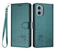 GOKEN Funda para Motorola Moto E15 / Moto G05, Carcasa de Cuero Sintético, Tapa Libro con Cierre Magnético, Cartera con Soporte Plegable, Antigolpes, Cover Case -Verde Oscuro