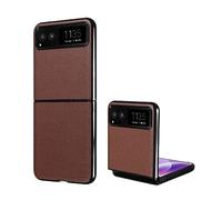 GOKEN Funda para Motorola RAZR 40, Carcasa Antigolpes con Silicona TPU y Cover de Cuero PU, Case Protectora,Marrón